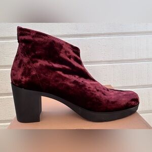 Toni Pons‎ Finley Bootie Crushed Velvet Burgundy Size EU 38